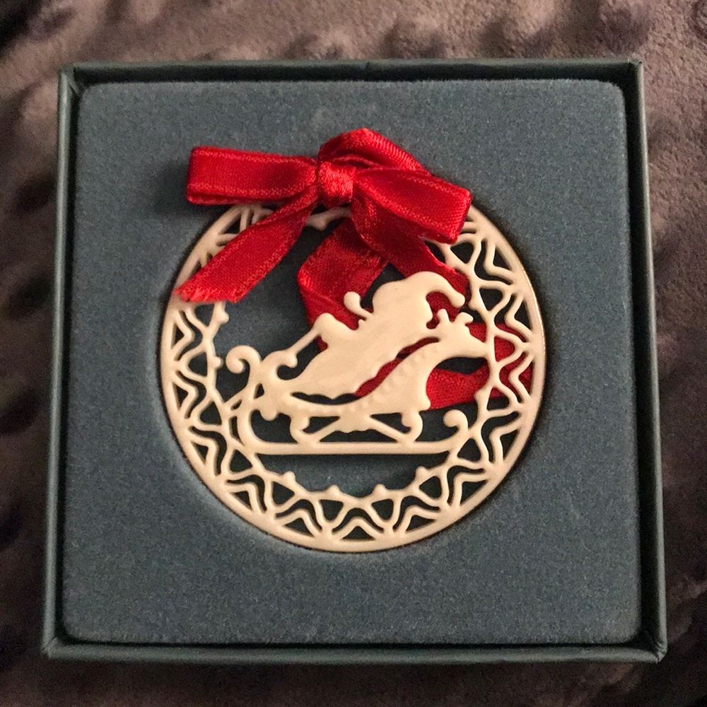 1988 Lenox Yuletide Ornament | Santa In Sleigh